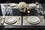 Load image into Gallery viewer, Silver Crocodile Vinyl Placemats Set of 6 – 14x14 Luxury Metallic Table Mats – Waterproof Wipeable Dining Decor – Modern Glam Table Setting
