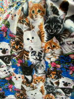 Load image into Gallery viewer, Mixed Cats Fleece Fabric – Cute Cat Print Fabric by the Yard – Soft Animal Fleece for Blankets, Kids Projects &amp; Crafts
