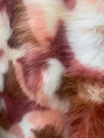 Load image into Gallery viewer, Blush Pink Brown Tie-Dye Faux Fur Fabric – Luxury Plush Shaggy Fur by the Yard for Coats, Jackets, Blankets, Costumes &amp; Home Decor
