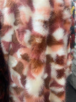 Load image into Gallery viewer, Blush Pink Brown Tie-Dye Faux Fur Fabric – Luxury Plush Shaggy Fur by the Yard for Coats, Jackets, Blankets, Costumes &amp; Home Decor
