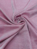 Load image into Gallery viewer, Pink Shimmer Stretch Fabric by the Yard – Glitter Knit Lurex Fabric, Sparkle Spandex for Dresses, Dancewear, Costumes &amp; Decor
