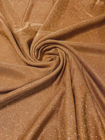 Load image into Gallery viewer, Cinnamon Shimmer Stretch Fabric by the Yard – Glitter Knit Lurex Fabric, Sparkle Spandex for Dresses, Dancewear, Costumes &amp; Decor
