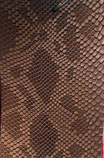 Load image into Gallery viewer, Light brown Snake Viper vinyl  leather  Embossed upholstery fabric sold by the yard 54" Wide
