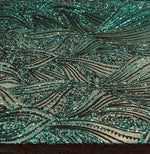 Load image into Gallery viewer, Emerald Sequin Mesh Fabric, Elegant Lace Sequin,Bridal Evening Gown Material, Stretch Mesh, Wedding Dress fabric

