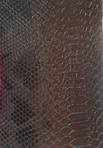Load image into Gallery viewer, Dark Brown Snake Viper vinyl  leather  Embossed upholstery fabric sold by the yard 54" Wide
