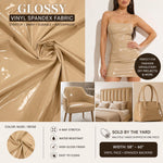 Load image into Gallery viewer, Green Glossy shiny Vinyl Spandex Fabric Stretch Patent Leather Look Apparel Material  by the Yard
