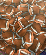 Load image into Gallery viewer, Football Print Fleece Fabric – Soft Sports Fabric by the Yard – Game Day Blanket, Kids Apparel, DIY Crafts
