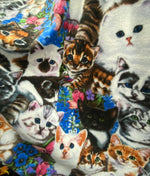 Load image into Gallery viewer, Mixed Cats Fleece Fabric – Cute Cat Print Fabric by the Yard – Soft Animal Fleece for Blankets, Kids Projects &amp; Crafts
