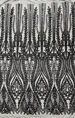 Load image into Gallery viewer, Black Sequin Lace Fabric by the Yard – Stretch Mesh Glitter Fabric
