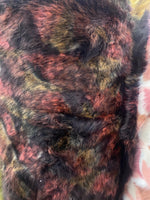 Load image into Gallery viewer, Multicolor Animal Print Faux Fur Fabric – Black Rust Olive Plush Shaggy Fur by the Yard for Coats, Jackets, Blankets, Costumes &amp; Upholstery
