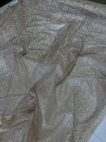 Load image into Gallery viewer, Champagne Glitter Mesh Tulle Fabric 60” Wide – Sparkle Sheer Tulle by the Yard for Dresses, Costumes, Decor &amp; Crafts

