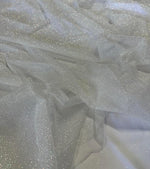 Load image into Gallery viewer, Ivory Glitter Mesh Tulle Fabric 60” Wide – Sparkle Sheer Tulle by the Yard for Dresses, Costumes, Decor &amp; Crafts
