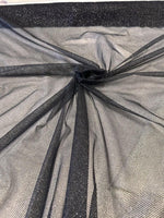 Load image into Gallery viewer, Black Glitter Mesh Tulle Fabric 60” Wide – Sparkle Sheer Tulle by the Yard for Dresses, Costumes, Decor &amp; Crafts
