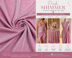 Load image into Gallery viewer, Pink Shimmer Stretch Fabric by the Yard – Glitter Knit Lurex Fabric, Sparkle Spandex for Dresses, Dancewear, Costumes &amp; Decor
