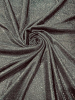 Load image into Gallery viewer, Black Shimmer Stretch Fabric by the Yard – Glitter Knit Lurex Fabric, Sparkle Spandex for Dresses, Dancewear, Costumes &amp; Decor
