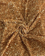 Load image into Gallery viewer, Gold Sequin Stretch Velvet Fabric – Sparkly Spandex for Dresses, Costumes, Dancewear &amp; Event Decor
