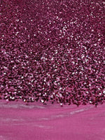Load image into Gallery viewer, Pink Sequin Stretch Velvet Fabric – Sparkly Spandex for Dresses, Costumes, Dancewear &amp; Event Decor
