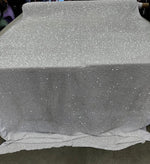 Load image into Gallery viewer, White Sequin Stretch Velvet Fabric – Sparkly Spandex for Dresses, Costumes, Dancewear &amp; Event Decor
