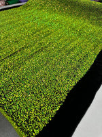 Load image into Gallery viewer, Lime iridescent Sequin Stretch Velvet Fabric – Sparkly Spandex for Dresses, Costumes, Dancewear &amp; Event Decor
