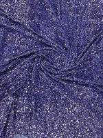 Load image into Gallery viewer, Lavender Sequin Stretch Velvet Fabric – Sparkly Spandex for Dresses, Costumes, Dancewear &amp; Event Decor
