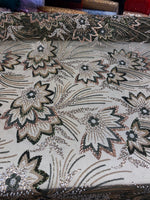 Load image into Gallery viewer, Olive Floral Beaded Lace Fabric 3D Sequin Mesh Lace by the Yard for Bridal Gowns, Prom Dresses &amp; Couture Designs
