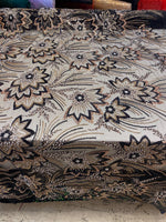 Load image into Gallery viewer, Black Floral Beaded Lace Fabric 3D Sequin Mesh Lace by the Yard for Bridal Gowns, Prom Dresses &amp; Couture Designs

