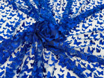 Load image into Gallery viewer, Royal 3D Butterfly Satin Lace Fabric – Embroidered Mesh Lace by the Yard for Bridal, Prom Dresses &amp; Couture Designs
