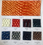 Load image into Gallery viewer, 3D Snake Vinyl Fabric by the Yard – Embossed Crocodile Patent Faux Leather Upholstery Fabric – Glossy Textured Marine &amp; Automotive Vinyl
