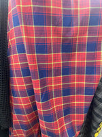 Load image into Gallery viewer, Red Navy Plaid Polyester Fabric by the Yard – Classic Tartan Print Fabric for Apparel, Tablecloths, Crafts &amp; Holiday Décor
