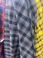 Load image into Gallery viewer, Black Gray Plaid Polyester Fabric by the Yard – Classic Tartan Print Fabric for Apparel, Tablecloths, Crafts &amp; Holiday Décor
