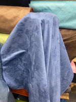 Load image into Gallery viewer, Denim Blue faux suede upholstery fabric BY THE YARD 58" Wide No Stretch
