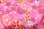 Load image into Gallery viewer, Pink 4-Way Stretch Printed Spandex Fabric - Boho Paisley  60” wide
