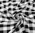 Load image into Gallery viewer, Black 58/59" Wide 100% Polyester Poplin Gingham Checkered Fabric By The Yard
