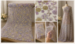 Load image into Gallery viewer, Blue &amp; Yellow Floral Embroidered Tulle Lace Fabric By the Yard
