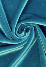 Load image into Gallery viewer, TEAL Stretch Velvet Fabric By The Yard | 58’’ wide
