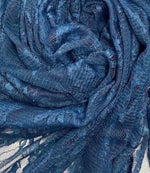 Load image into Gallery viewer, Teal Vintage Stretch Floral Lace fabric 4 way  By The Yard
