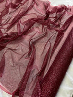 Load image into Gallery viewer, Burgundy Glitter Mesh Tulle Fabric 60” Wide – Sparkle Sheer Tulle by the Yard for Dresses, Costumes, Decor &amp; Crafts
