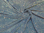 Load image into Gallery viewer, Light blue Sequin Stretch Velvet Fabric – Sparkly Spandex for Dresses, Costumes, Dancewear &amp; Event Decor
