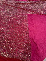 Load image into Gallery viewer, Fuchsia Sequin Stretch Velvet Fabric – Sparkly Spandex for Dresses, Costumes, Dancewear &amp; Event Decor
