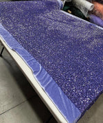 Load image into Gallery viewer, Lavender Sequin Stretch Velvet Fabric – Sparkly Spandex for Dresses, Costumes, Dancewear &amp; Event Decor
