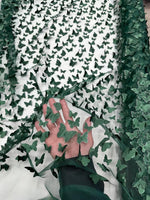 Load image into Gallery viewer, Hunter Geen 3D Butterfly Satin Lace Fabric – Embroidered Mesh Lace by the Yard for Bridal, Prom Dresses &amp; Couture Designs
