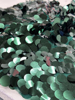 Load image into Gallery viewer, Green 18MM Paillette Sequins Trim Fabric – Oversized Round Sequin Material for Costumes, Dancewear, Festival Decor &amp; Glam Sewing Projects
