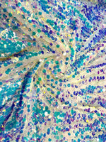 Load image into Gallery viewer, Iridescent 18MM Paillette Sequins Trim Fabric – Oversized Round Sequin Material for Costumes, Dancewear, Festival Decor &amp; Glam Sewing Projec
