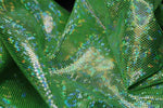 Load image into Gallery viewer, Silver /Lime  Shattered Glass Holographic Spandex Fabric – 4 Way Stretch Dancewear Costume
