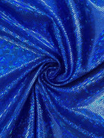 Load image into Gallery viewer, Royal Blue Shattered Glass Holographic Spandex Fabric – 4 Way Stretch Dancewear Costume
