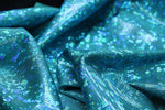 Load image into Gallery viewer, Teal Shattered Glass Holographic Spandex Fabric – 4 Way Stretch Dancewear Costume
