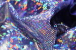 Load image into Gallery viewer, Silver /Purple  Shattered Glass Holographic Spandex Fabric – 4 Way Stretch Dancewear Costume
