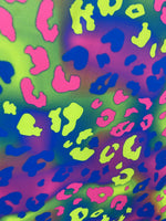 Load image into Gallery viewer, Neon Leopard Print Spandex Fabric by the Yard – Stretch Dancewear Fabric, Rave Costume Fabric, Bright Animal Print
