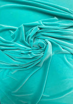 Load image into Gallery viewer, Aqua Stretch Velvet Fabric | Soft 4-Way Stretch | Costumes, Dancewear, Crafts by the Yard
