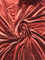 Load image into Gallery viewer, Bronze Stretch Velvet Fabric | Soft 4-Way Stretch | Costumes, Dancewear, Crafts by the Yard
